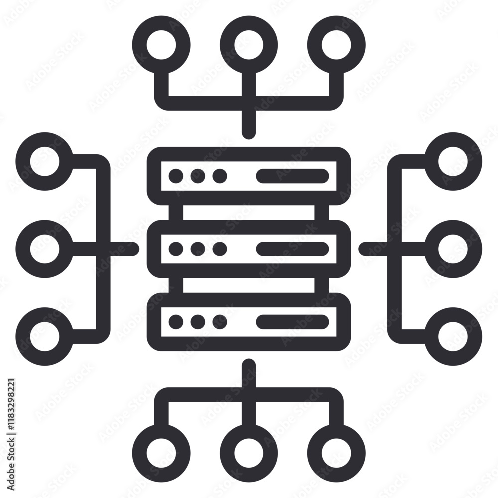 Server icon. Big Data isolated on transparent background. Vector illustration. Server icon. Big Data isolated on transparent background. Vector illustration.