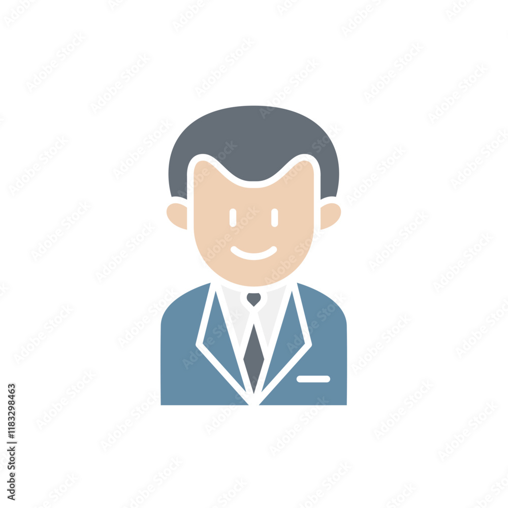 businessman icon in flat color style businessman icon in flat color style