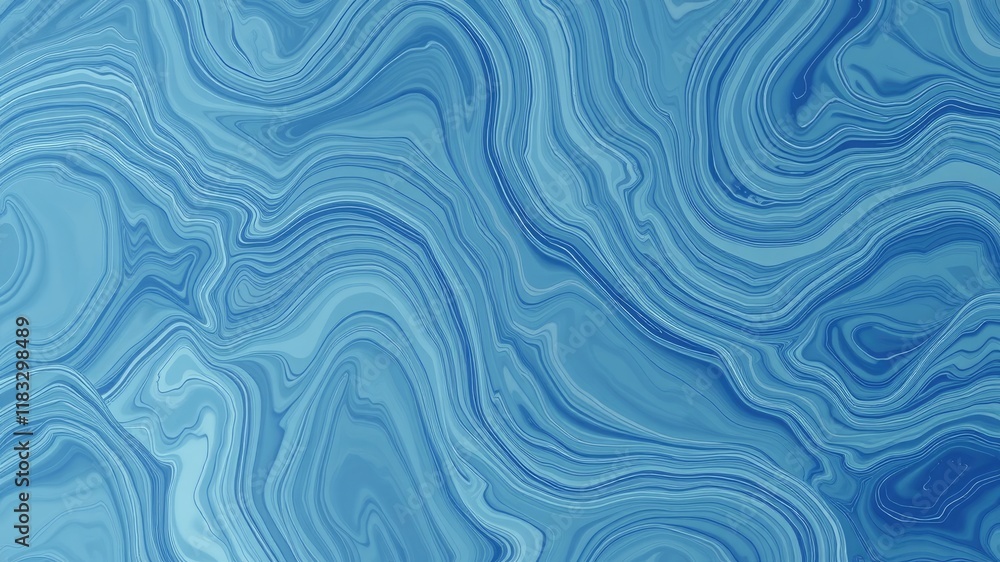 Obraz premium Abstract Blue Swirl Pattern Serene Liquid Marble Texture for Design Projects