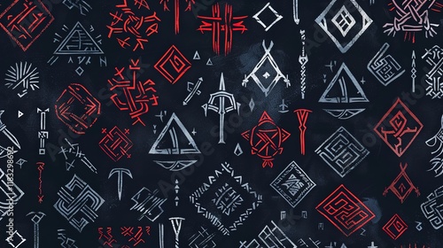 nordic runes seamless pattern wallpaper