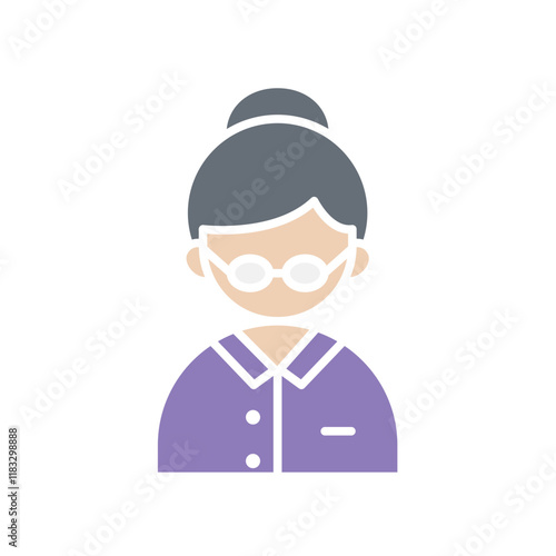 librarian icon in flat color style