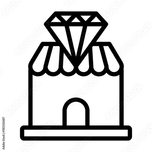 Jewelry Store Vector Line Icon Design