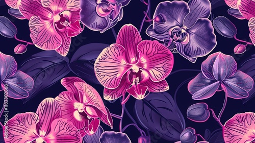 orchid seamless pattern wallpaper