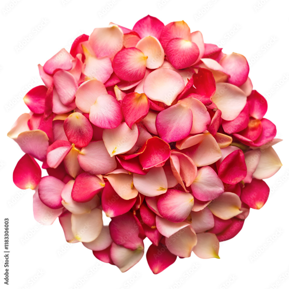 Obraz premium Pile of rose petals isolated on transparent background