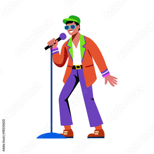 A flat character illustration of a chanter 