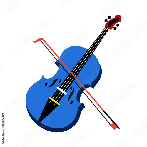 Violin instrument flat style illustration