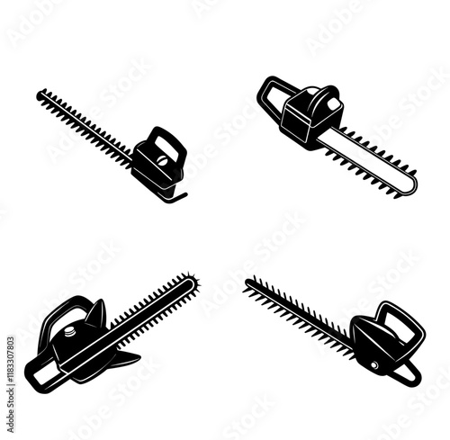 Garden hedge trimmer vector illustration