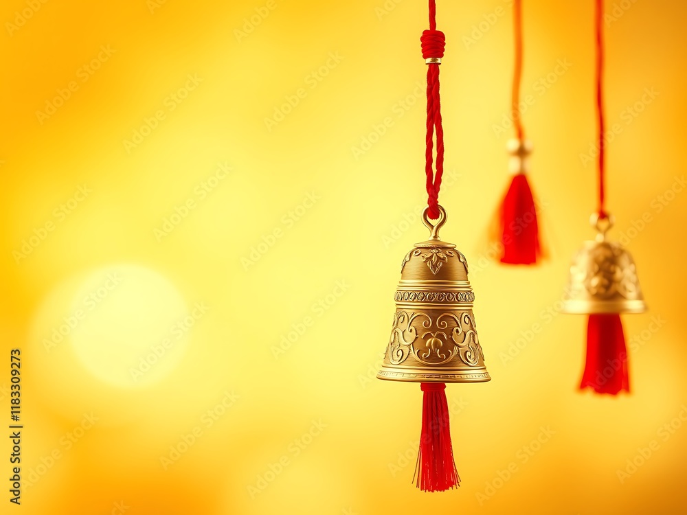 Obraz premium christmas bells with ribbon