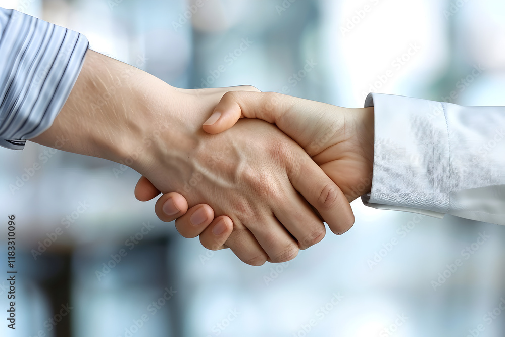 Two hands shaking in a professional setting, symbolizing agreement or partnership. Two hands shaking in a professional setting, symbolizing agreement or partnership.