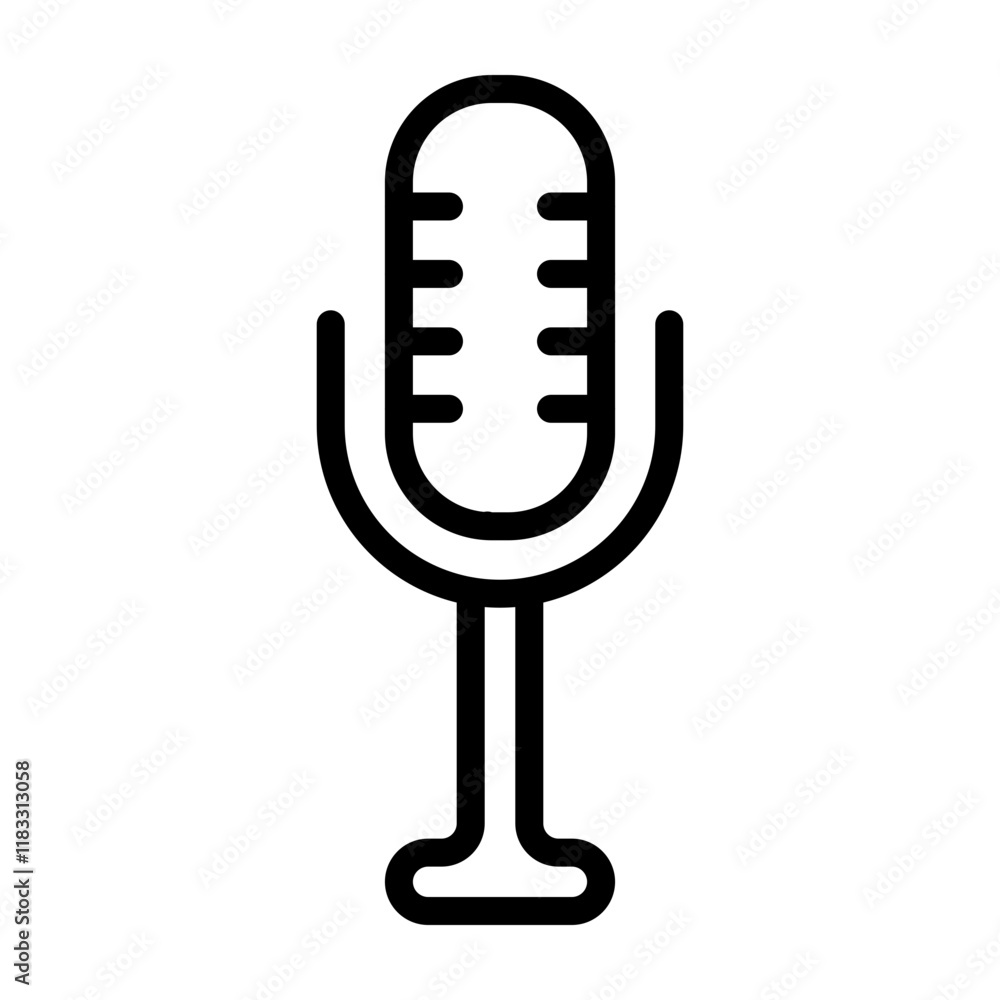 Microphone Vector Line Icon Design Microphone Vector Line Icon Design
