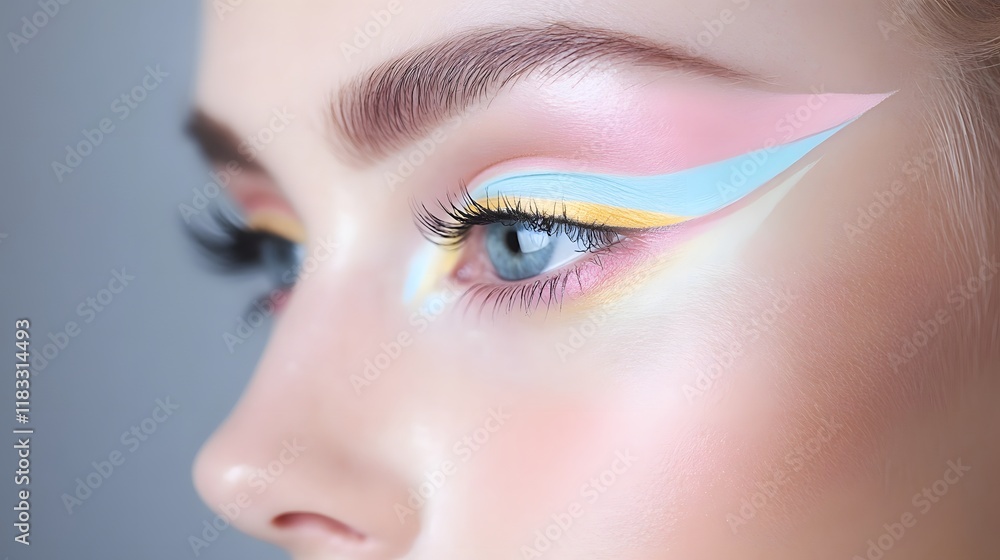 Fototapeta premium Soft pastel makeup on cheeks