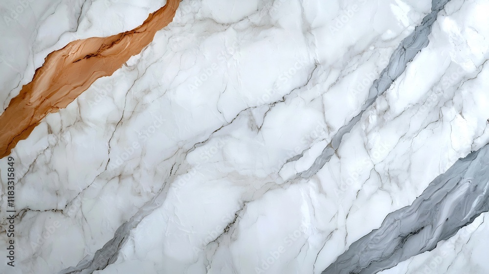 Fototapeta premium Elegant marble patterned stone with swirling gray and white veins smooth polished surface intricate textural details natural mineral formations architectural design render