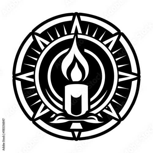 Flaming symbol icon in filled style