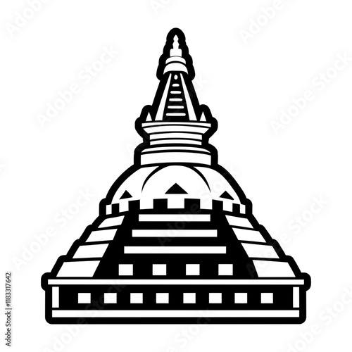 A glyph style icon of stupa symbol