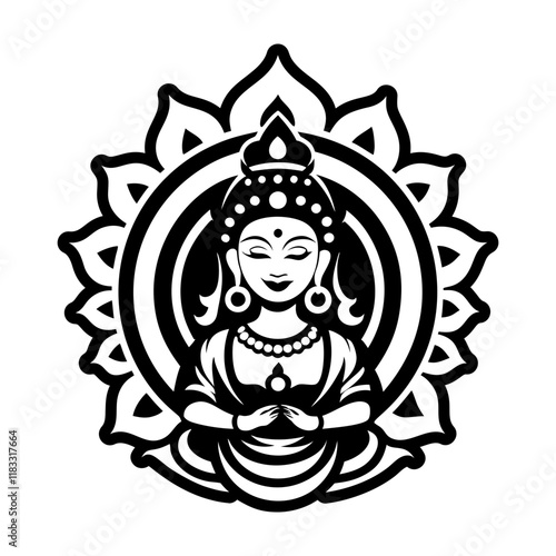 Tara buddhist symbol icon in solid style