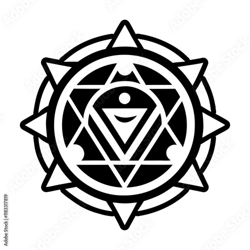 A glyph style icon of ultimate soul symbol