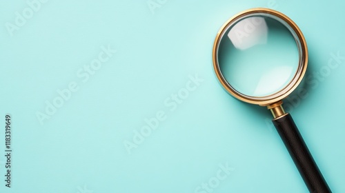Wallpaper Mural A magnifying glass on a light blue background, symbolizing investigation or scrutiny. Torontodigital.ca