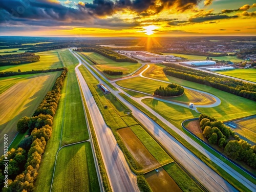 Panoramic Aerial View of Grobnik Amateur Race Track and Runway photo