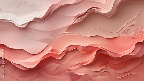 Abstract Pink Waves Flowing Design