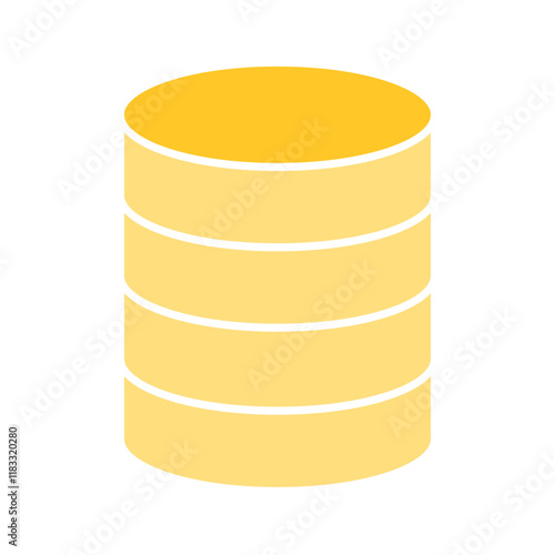 Stack of coins icon in flat color style