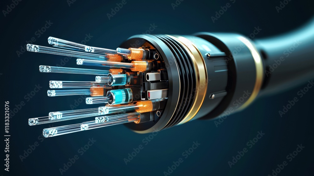 Illustrate the transmission of data through fiber optic cables Illustrate the transmission of data through fiber optic cables