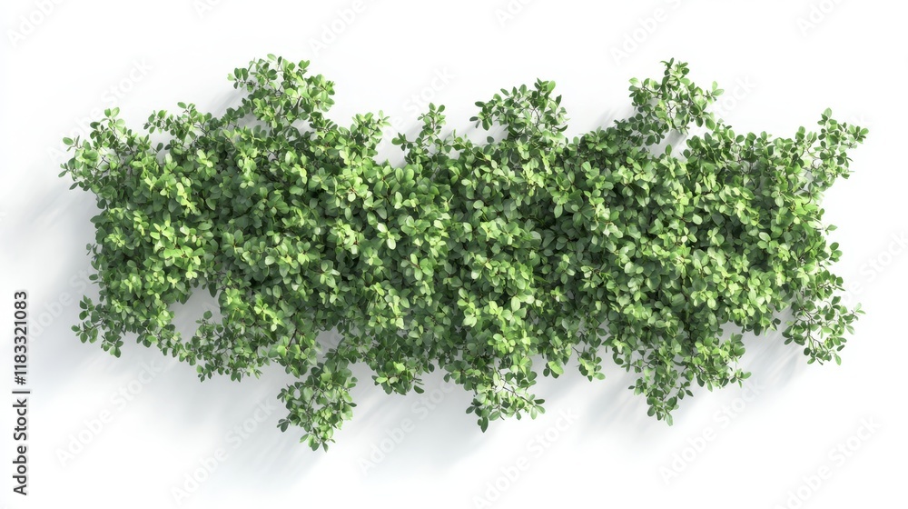 Obraz premium Lush Green Hedge Isolated on White Background for Landscaping Design