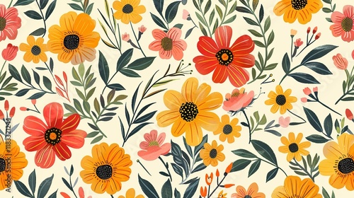 Wallpaper Mural sunflower seamless pattern wallpaper Torontodigital.ca
