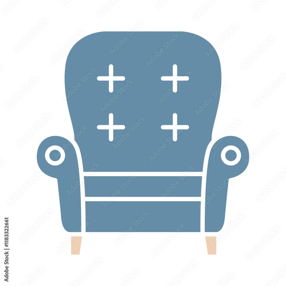 Fototapeta premium armchair icon in flat color style