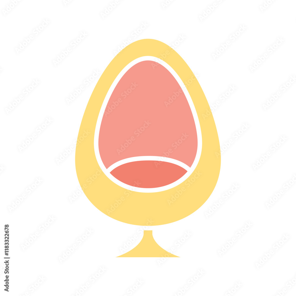 Egg Chair icon in flat color style Egg Chair icon in flat color style