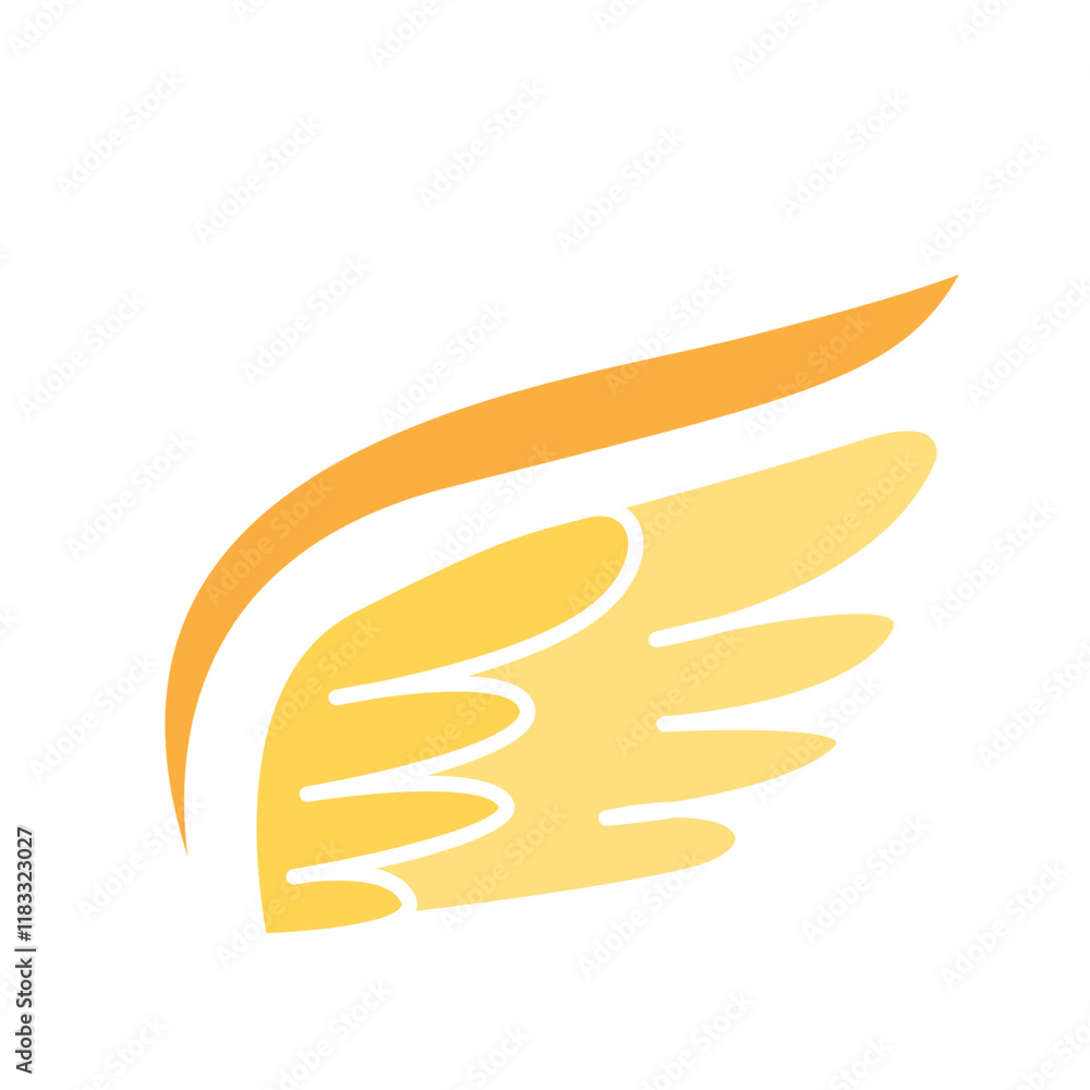 Wing icon in flat color style Wing icon in flat color style