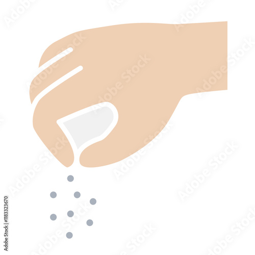 Strew the salt icon in flat color style