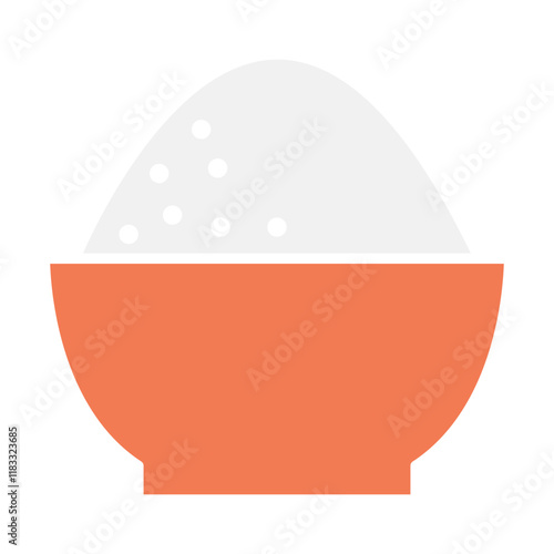 Salt in bowl icon in flat color style