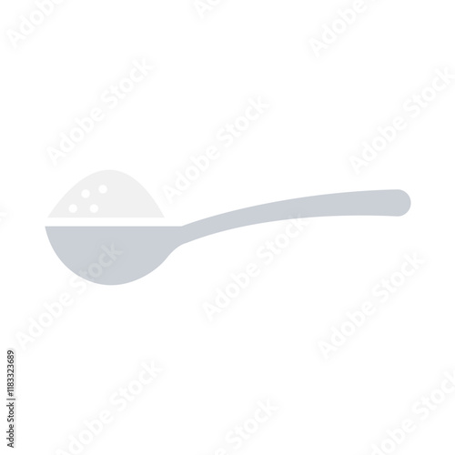 Salt in spoon icon in flat color style