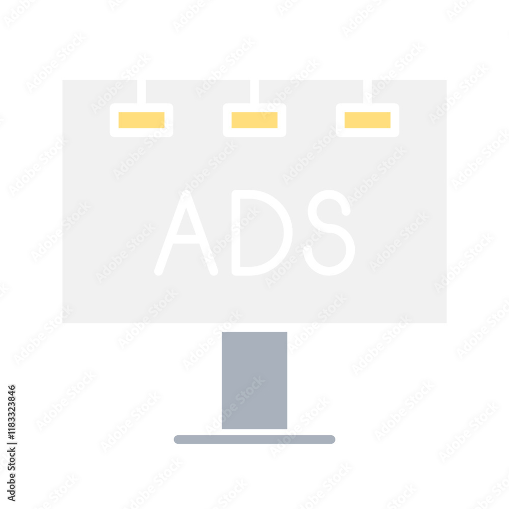 Billboard icon in flat color style Billboard icon in flat color style
