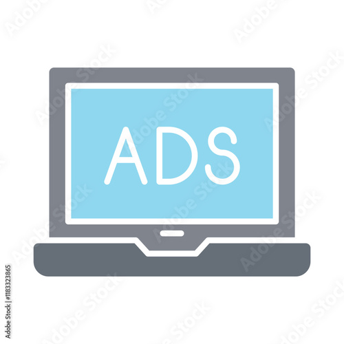 Internet Advertising icon in flat color style