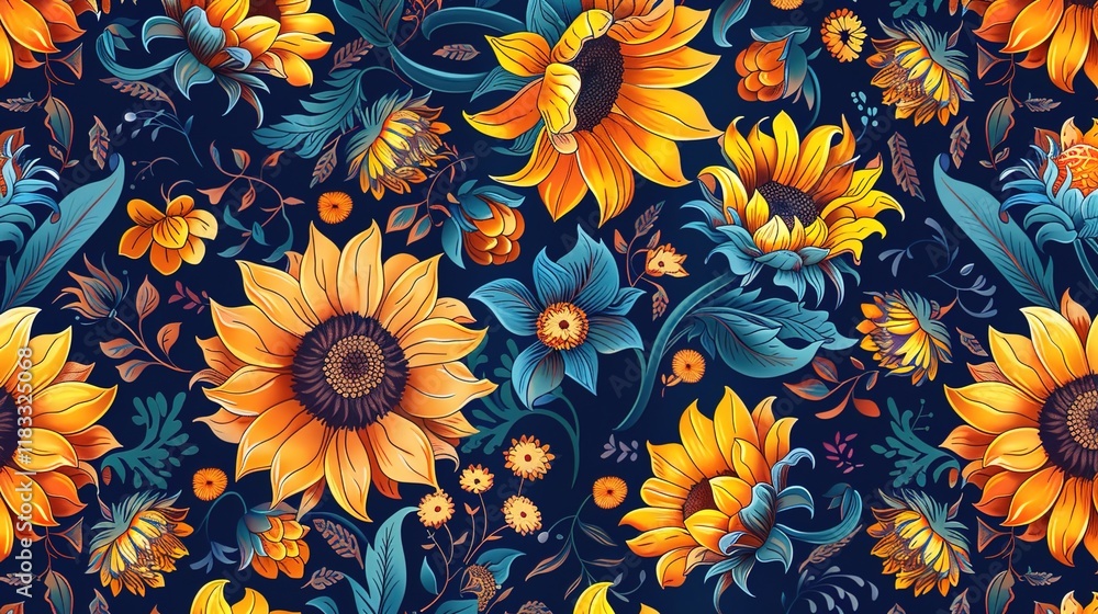 sunflower seamless pattern wallpaper sunflower seamless pattern wallpaper