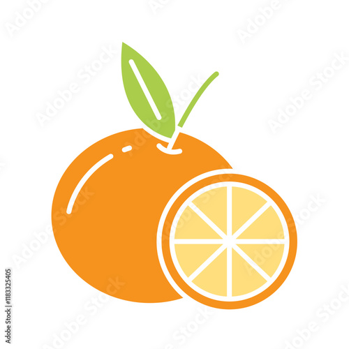 Orange icon in flat color style