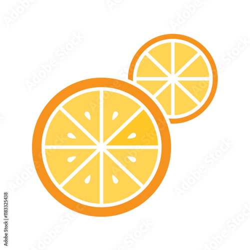 Slice of orange icon in flat color style