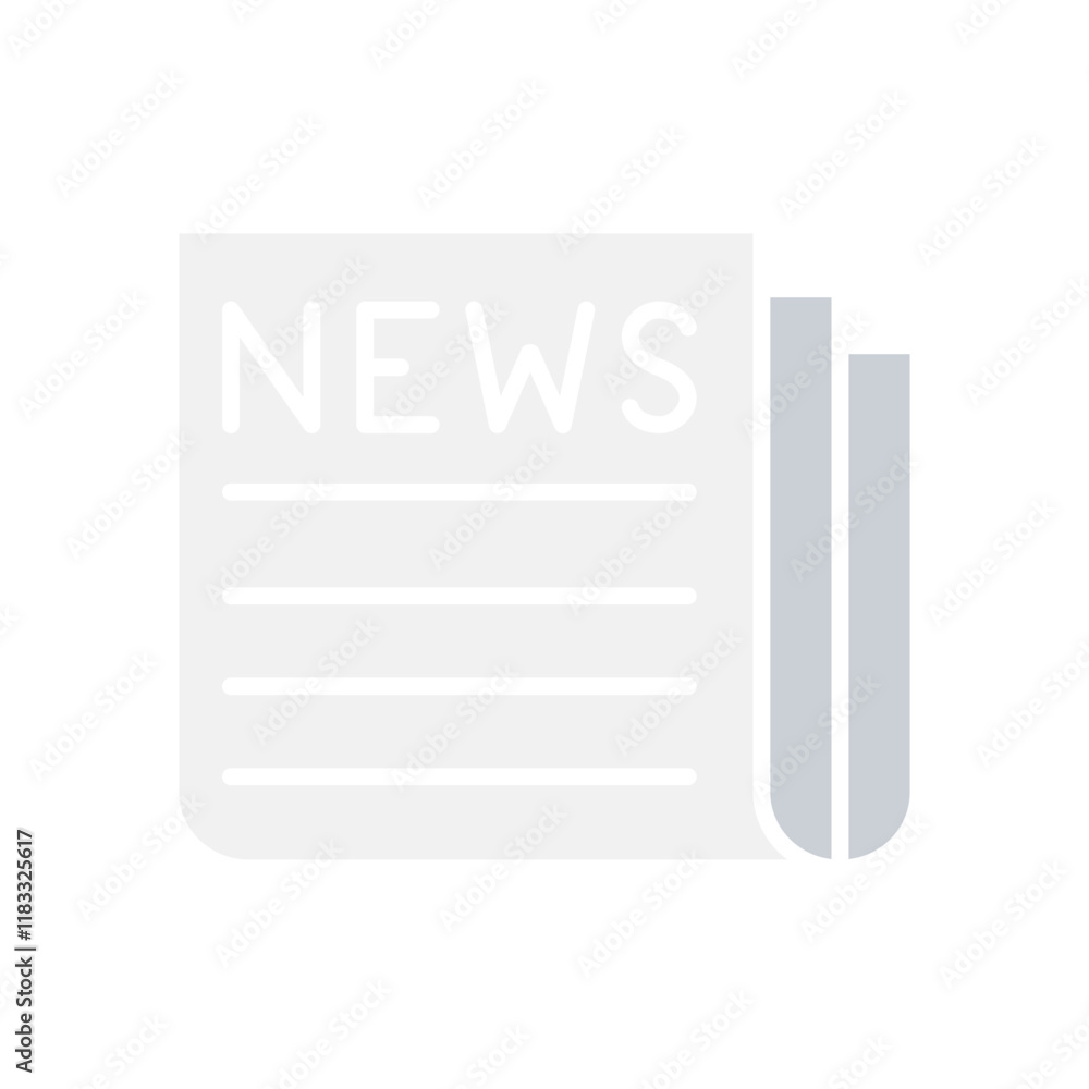Newspaper icon in flat color style Newspaper icon in flat color style