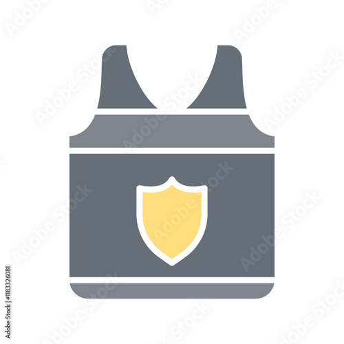 Bulletproof vest icon in flat color style