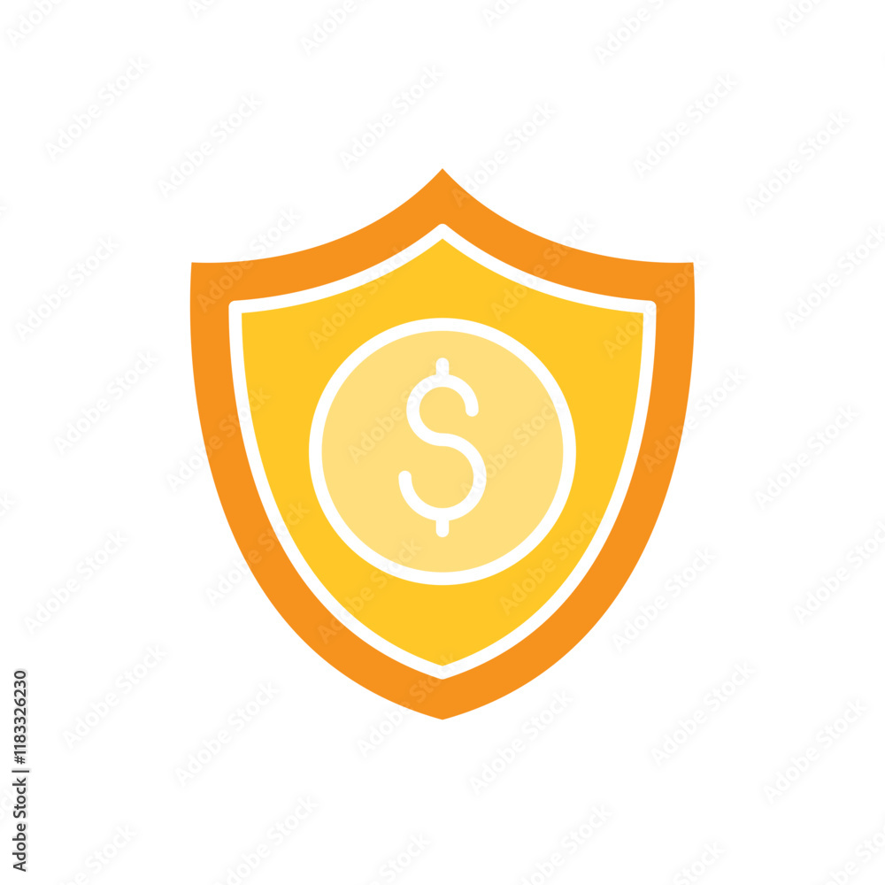 Banking security system icon in flat color style Banking security system icon in flat color style