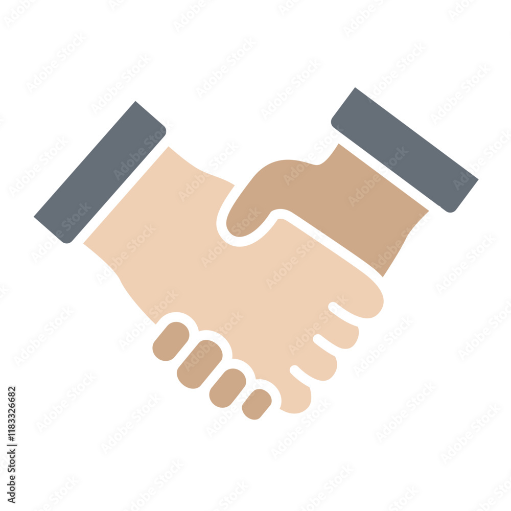 Shake hands icon in flat color style Shake hands icon in flat color style