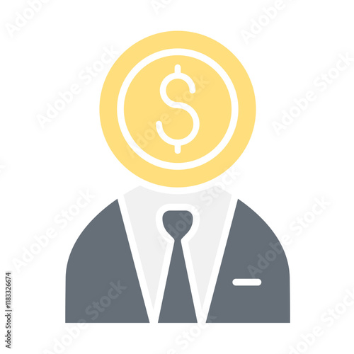 Business Person icon in flat color style