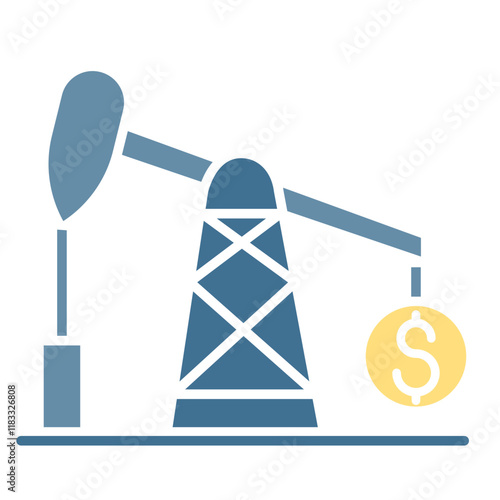 Oil industry icon in flat color style