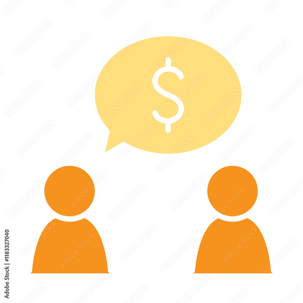 Business consulting icon in flat color style Business consulting icon in flat color style