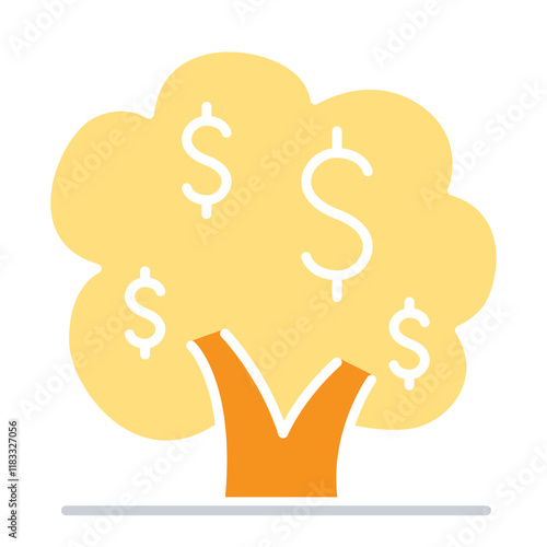 Investment icon in flat color style