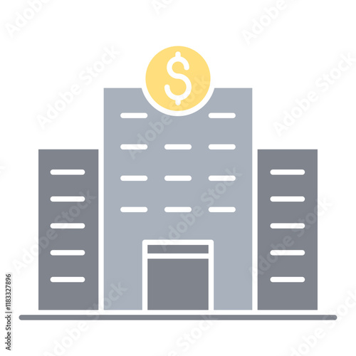 Real estate investment icon in flat color style