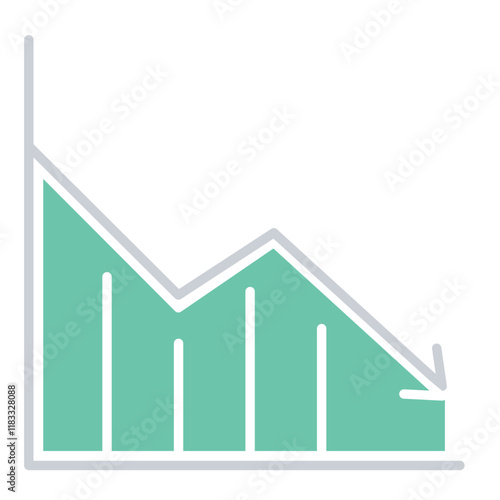 graph icon in flat color style