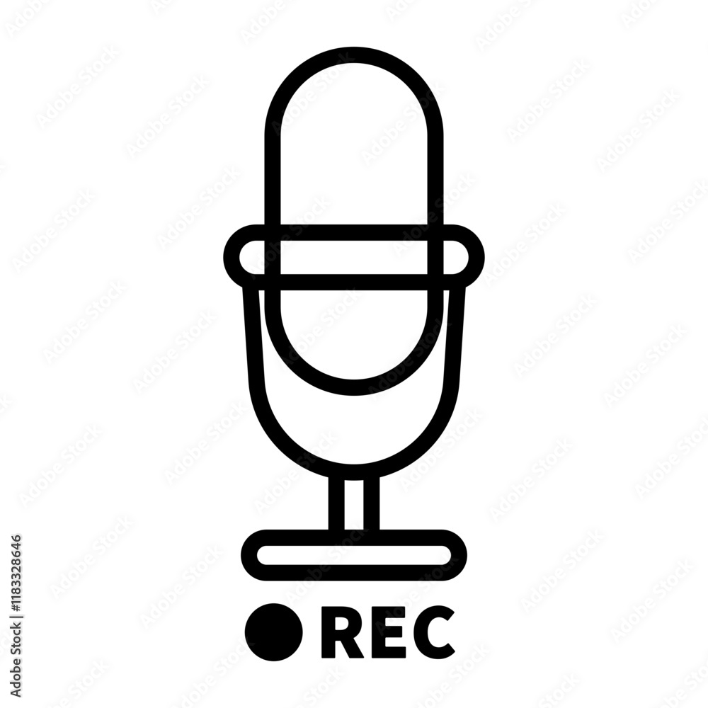 Recording microphone icon. Recording microphone icon.
