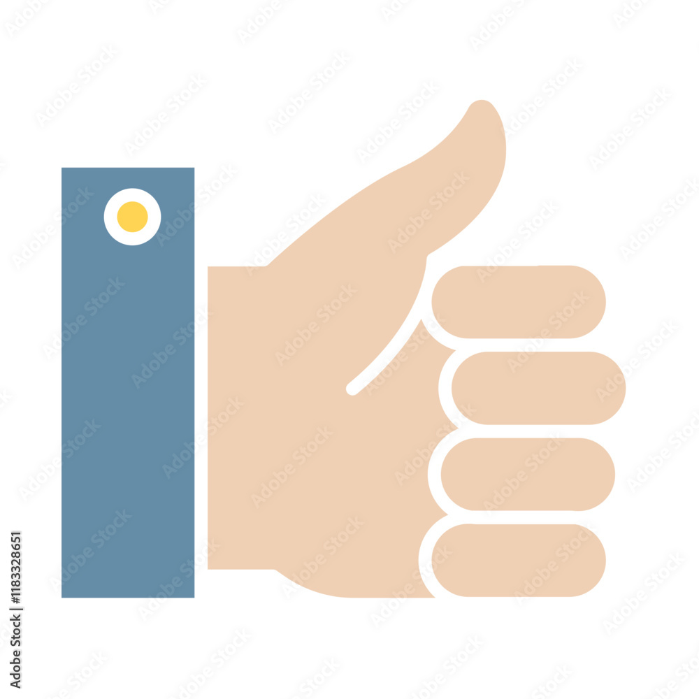 Thumb up icon in flat color style Thumb up icon in flat color style